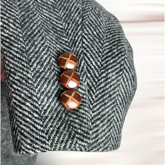 Christopher Brooks Gray Wool Two-Button Single Vent Herringbone Sport Coat 42R - Picture 4 of 15